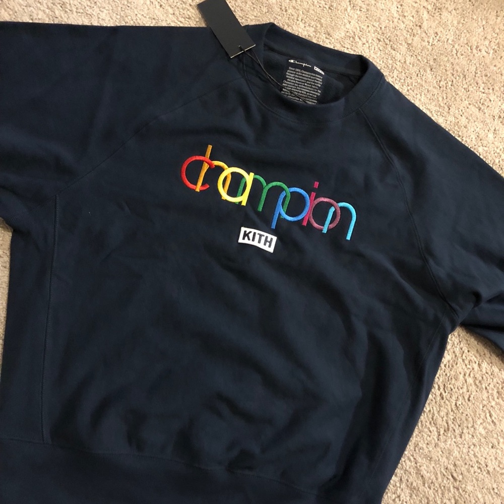 Kith x Champion Double Logo Crewneck (Navy)
